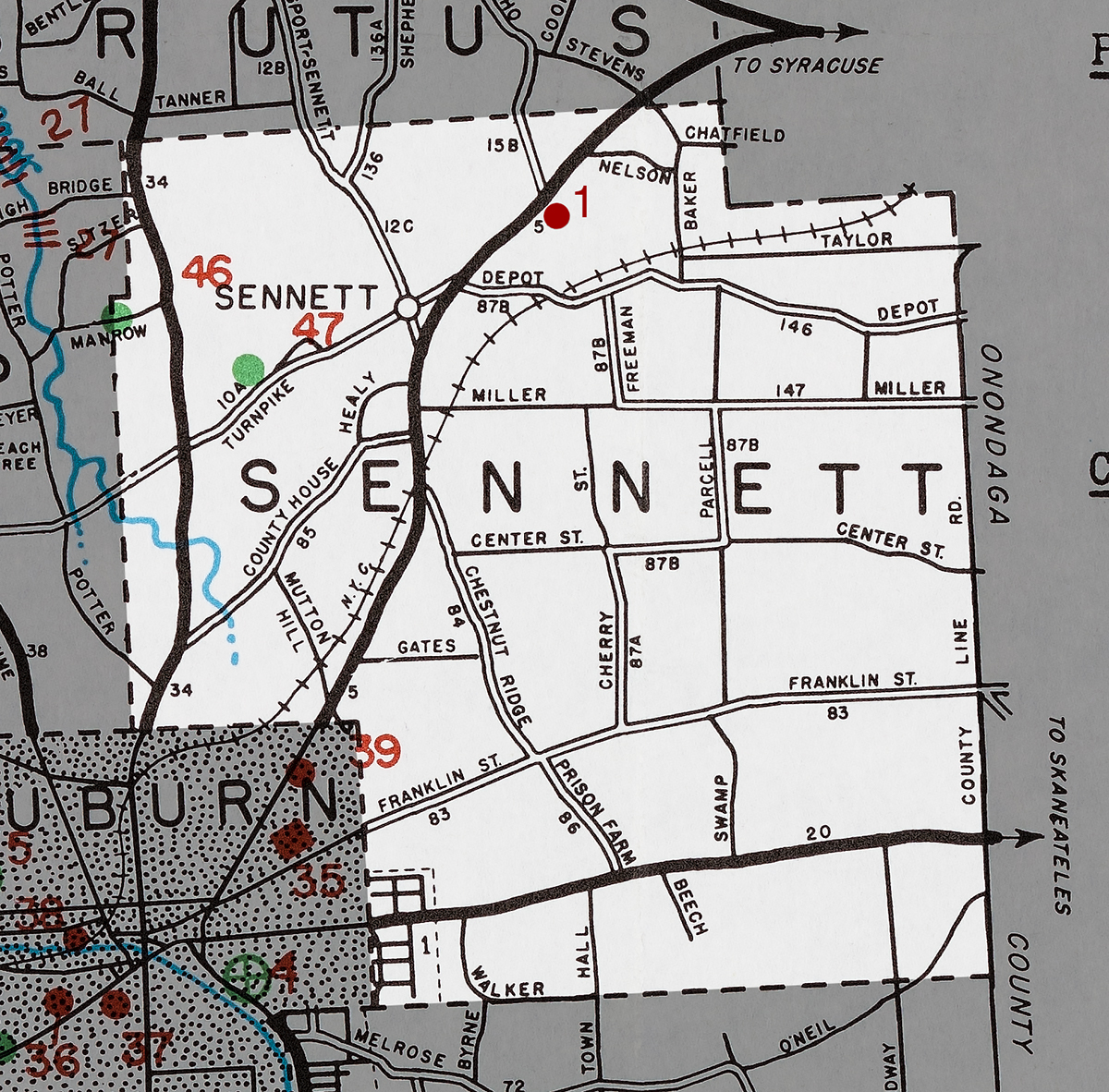 Town of Sennett Map